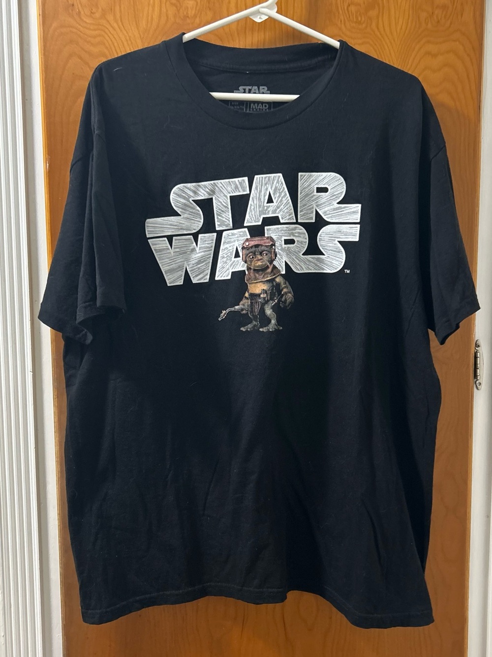Star Wars Black Tee with White Logo and Character Print